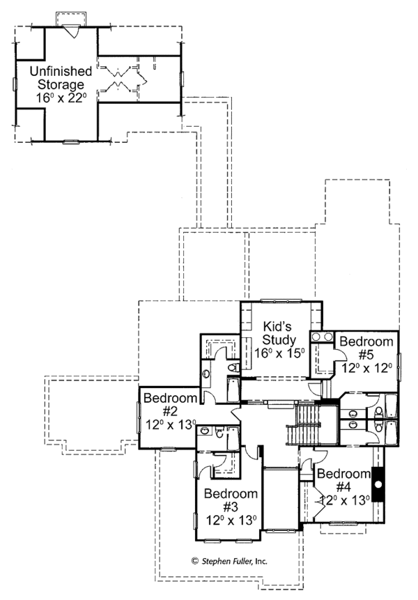 House Design - Colonial Floor Plan - Upper Floor Plan #429-432