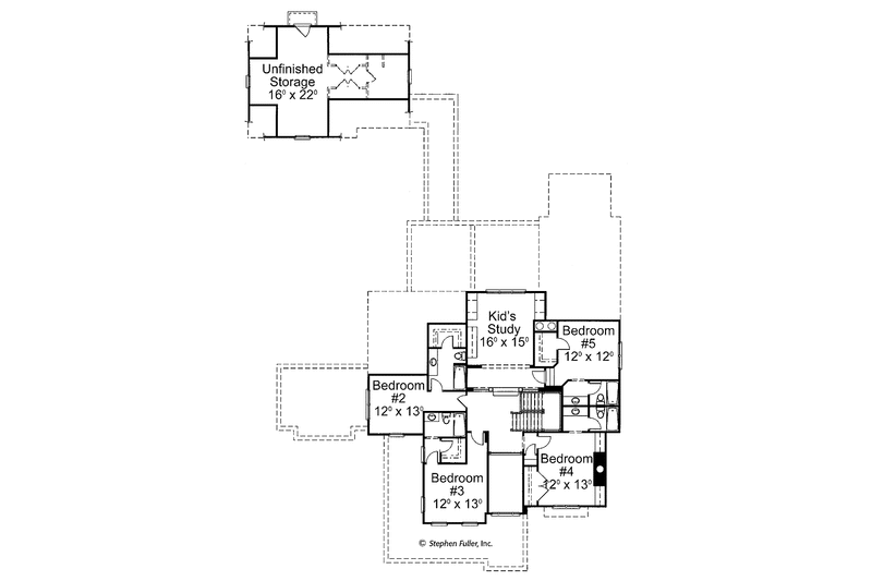 Home Plan - Floor Plan - Upper Floor for Colonial House Plan #429-432 - 5 bed, 4.5 bath