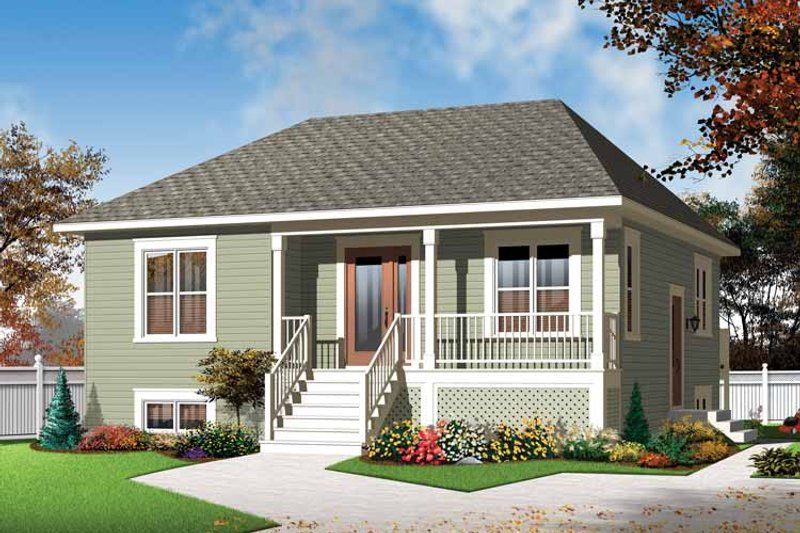 Architectural House Design - Exterior - Front Elevation 5 for Country House Plan #23-2519 - 2 bed, 1 bath