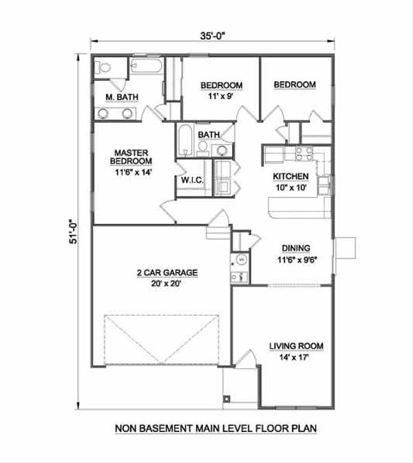 Ranch Floor Plan - Other Floor Plan #116-258
