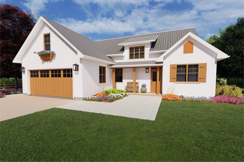 House Blueprint - Farmhouse Exterior - Front Elevation Plan #126-179
