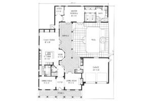 Floor Plan - Main Floor for Mediterranean House Plan #76-105 - 4 bed, 5 bath