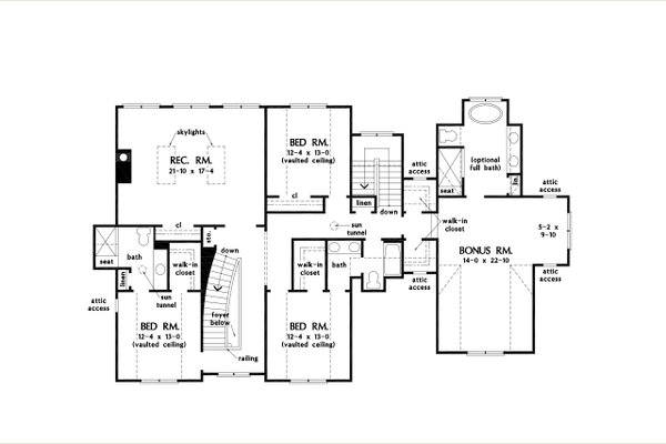House Blueprint - Farmhouse Floor Plan - Upper Floor Plan #929-1168