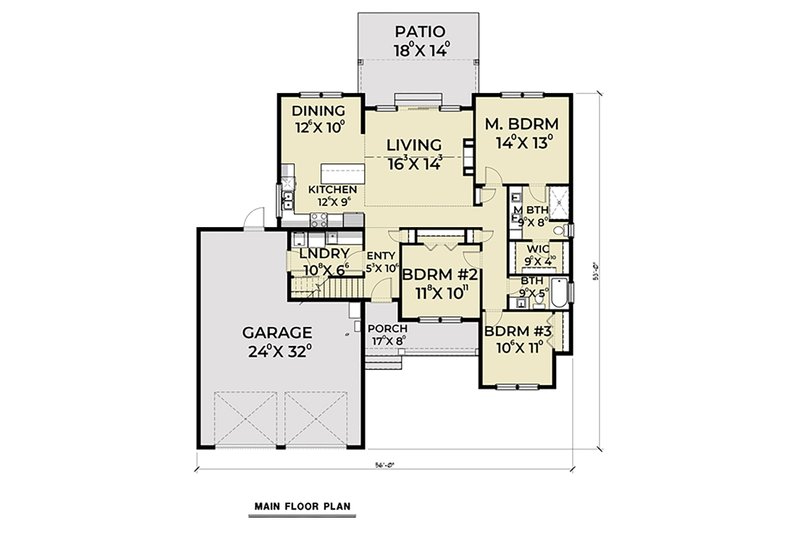 Craftsman Style House Plan - 3 Beds 2 Baths 1808 Sq/Ft Plan #1070-46 ...