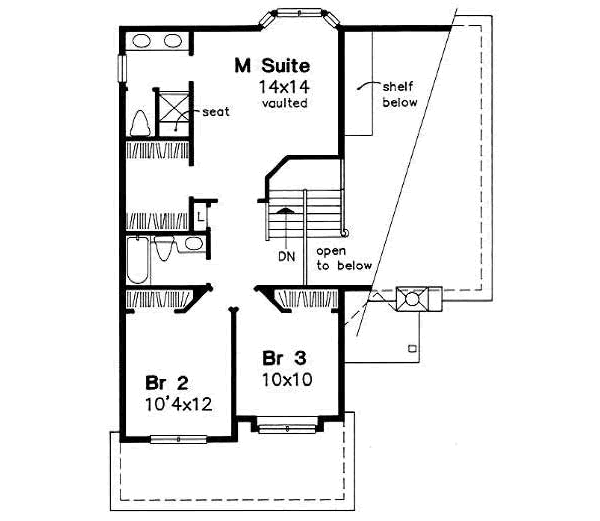 Traditional Floor Plan - Upper Floor Plan #50-147