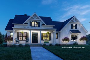 Exterior - Front Elevation 3 for Farmhouse House Plan #929-1145 - 3 bed, 2 bath