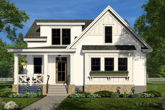 Exterior - Front Elevation 4 for Farmhouse House Plan #51-1455 - 3 bed, 3.5 bath