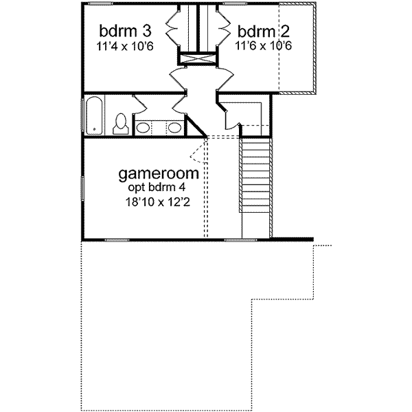 Home Plan - Traditional Floor Plan - Upper Floor Plan #84-210
