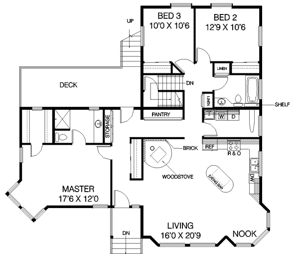 Home Plan - Traditional Floor Plan - Main Floor Plan #60-427