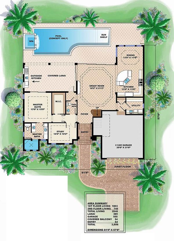 Dream House Plan - Adobe / Southwestern Floor Plan - Main Floor Plan #27-458