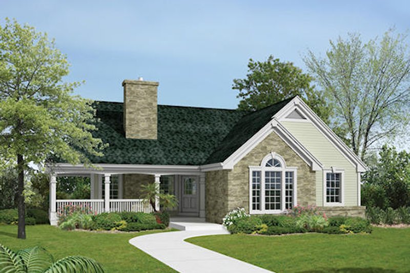 Country Style House Plan - 2 Beds 1 Baths 1148 Sq/Ft Plan #57-374
