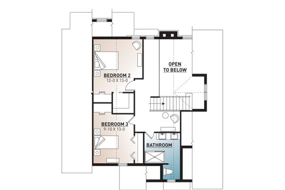 Floor Plan - Upper Floor for Cottage House Plan #23-2774 - 3 bed, 2.5 bath