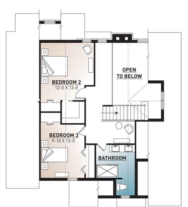 Cottage Floor Plan - Upper Floor Plan #23-2774