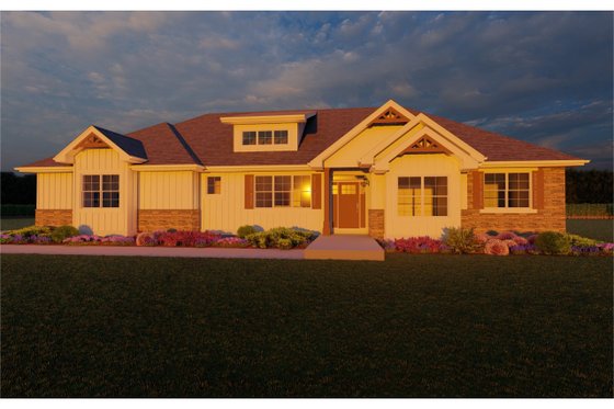 Exterior - Other Elevation for Ranch House Plan #126-186 - 3 bed, 2.5 bath