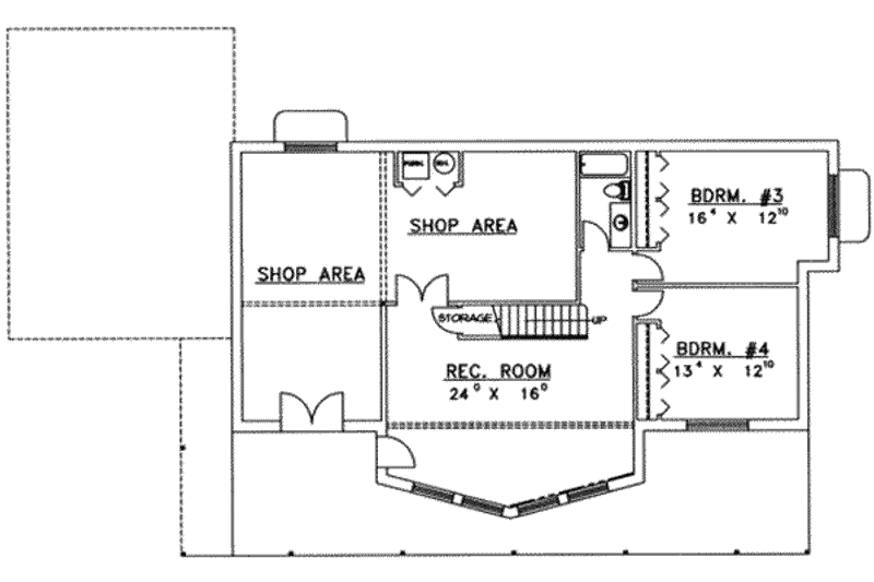 Home Plan - Floor Plan - Main Floor for Modern House Plan #117-178 - 5 bed, 4 bath