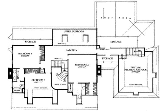 Floor Plan - Upper Floor for Country House Plan #137-239 - 4 bed, 3 bath