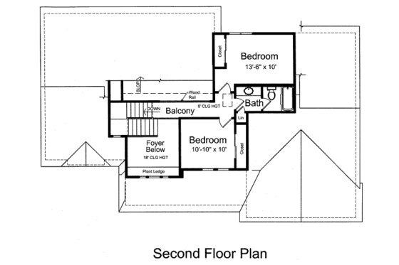 Floor Plan - Upper Floor for Country House Plan #46-519 - 3 bed, 2.5 bath