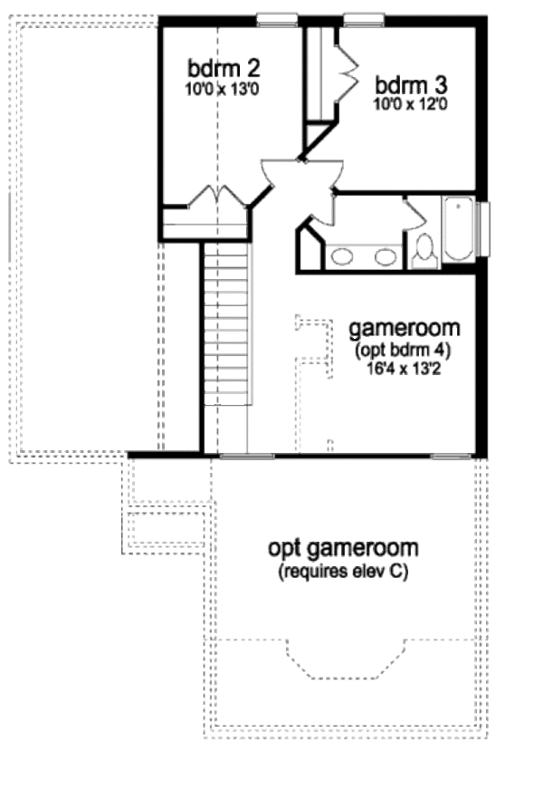 Architectural House Design - Traditional Floor Plan - Upper Floor Plan #84-350
