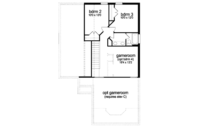 Architectural House Design - Floor Plan - Upper Floor for Traditional House Plan #84-350 - 3 bed, 2.5 bath