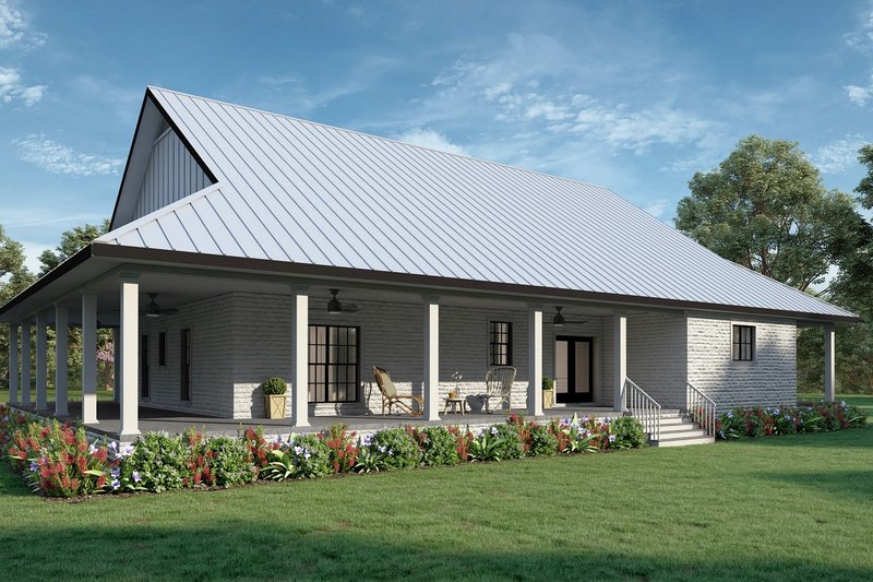 House Blueprint - Exterior - Rear Elevation for Country House Plan #44-266 - 3 bed, 2 bath