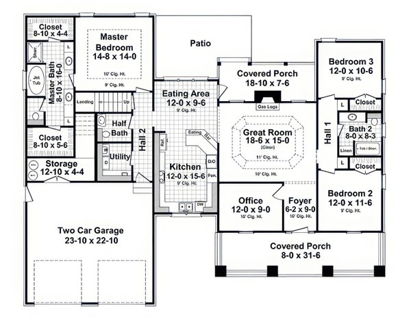 Home Plan - Floor Plan - Main Floor for Craftsman House Plan #21-671 - 3 bed, 2.5 bath