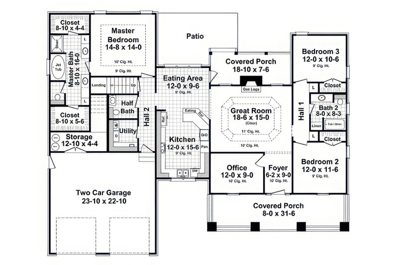 Home Plan - Floor Plan - Main Floor for Craftsman House Plan #21-671 - 3 bed, 2.5 bath