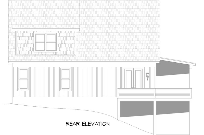 Architectural House Design - Exterior - Rear Elevation for Country House Plan #932-1301 - 3 bed, 2.5 bath