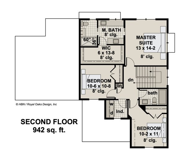 Farmhouse Floor Plan - Upper Floor Plan #51-1194