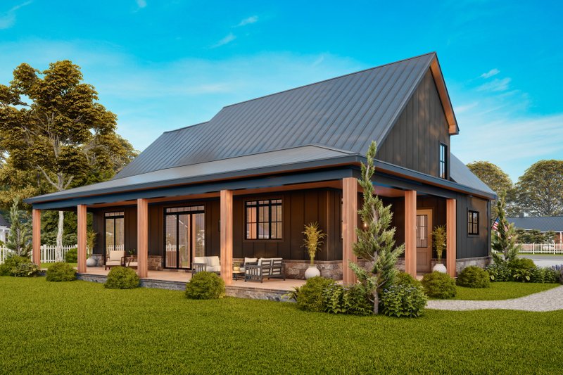 Architectural House Design - Exterior - Rear Elevation for Farmhouse House Plan #119-433 - 3 bed, 3.5 bath