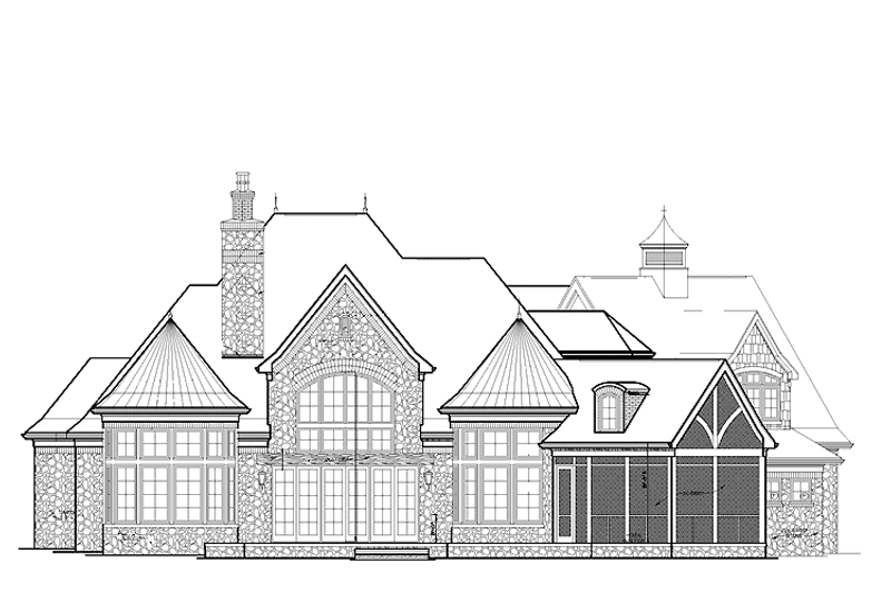 Dream House Plan - Exterior - Rear Elevation for European House Plan #453-544 - 2 bed, 2.5 bath