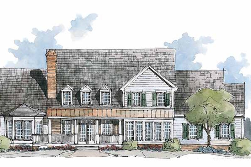 Home Plan - Exterior - Rear Elevation for Classical House Plan #429-195 - 4 bed, 3.5 bath