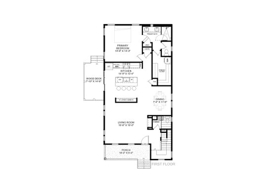 Floor Plan - Main Floor for Craftsman House Plan #1085-10 - 4 bed, 3.5 bath