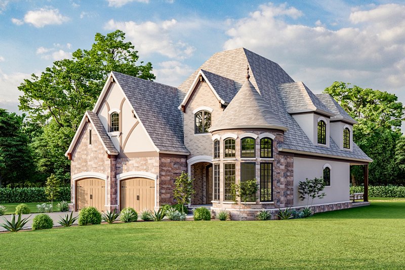House Blueprint - Exterior - Other Elevation 3 for European House Plan #923-288 - 4 bed, 2.5 bath