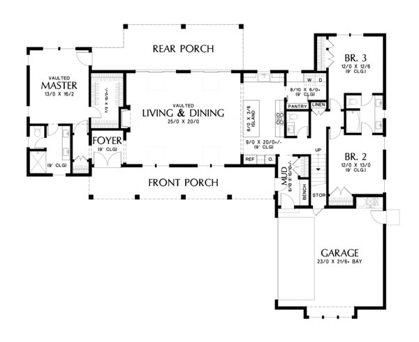 Farmhouse Floor Plan - Main Floor Plan #48-968