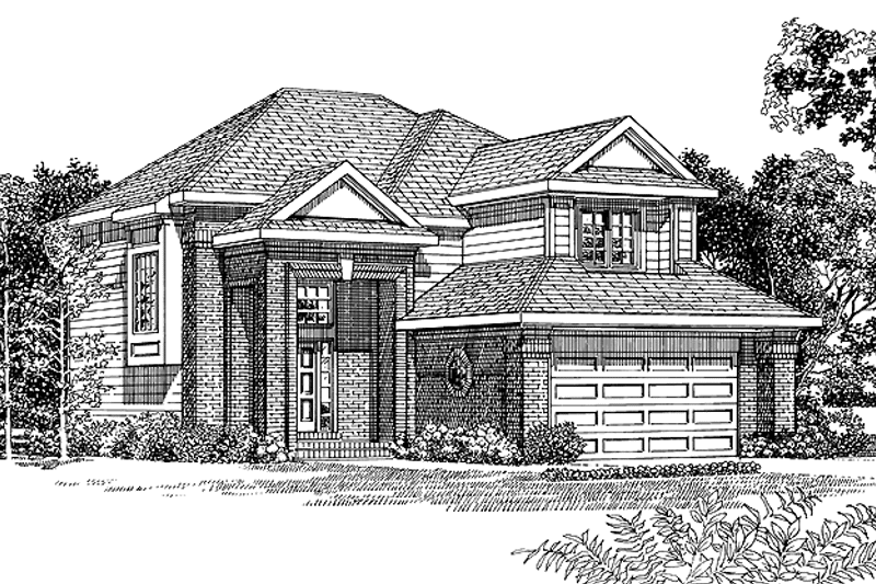 House Blueprint - Exterior - Front Elevation for Classical House Plan #72-1089 - 3 bed, 2.5 bath