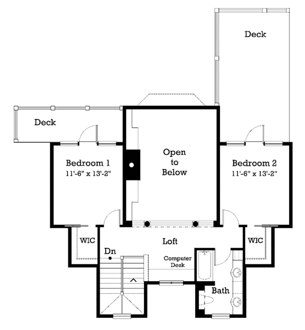 Victorian Floor Plan - Upper Floor Plan #930-224