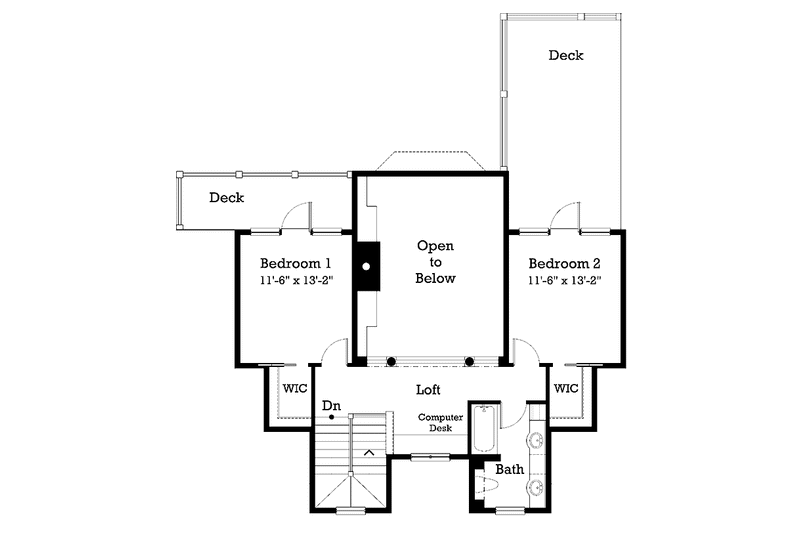 Architectural House Design - Floor Plan - Upper Floor for Victorian House Plan #930-224 - 3 bed, 2.5 bath