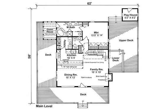 Floor Plan - Main Floor for Contemporary House Plan #312-574 - 3 bed, 2.5 bath