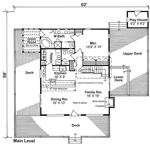 Floor Plan - Main Floor for Contemporary House Plan #312-574 - 3 bed, 2.5 bath