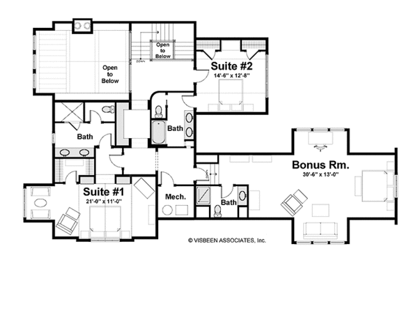 Country Floor Plan - Upper Floor Plan #928-231