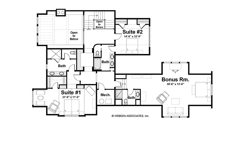 Home Plan - Floor Plan - Upper Floor for Country House Plan #928-231 - 3 bed, 3 bath