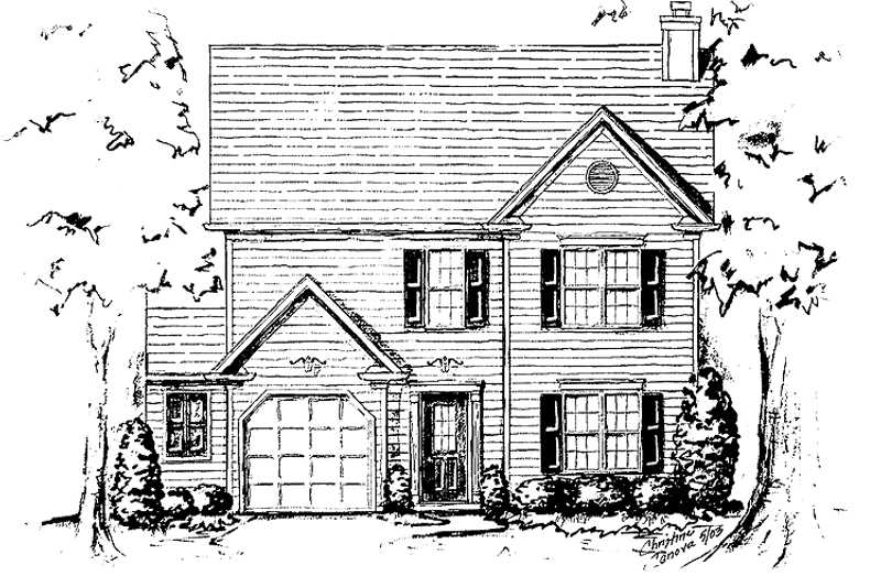 House Design - Colonial Exterior - Front Elevation Plan #54-179