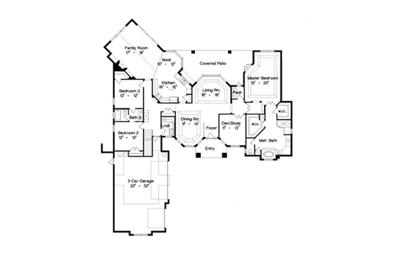 Dream House Plan - Floor Plan - Main Floor for European House Plan #417-808 - 3 bed, 2.5 bath