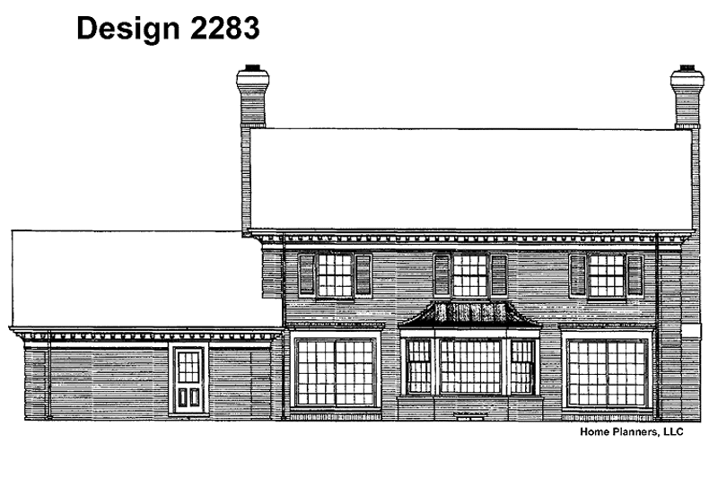 House Blueprint - Exterior - Rear Elevation for Classical House Plan #72-613 - 4 bed, 2 bath