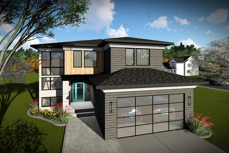 House Plan Design - Modern Exterior - Front Elevation Plan #70-1465