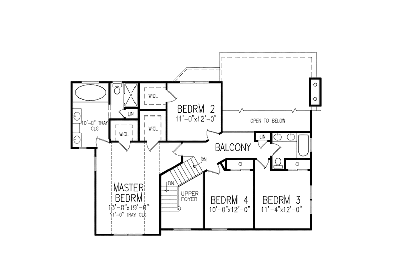 House Plan Design - Floor Plan - Upper Floor for Country House Plan #456-95 - 4 bed, 2.5 bath