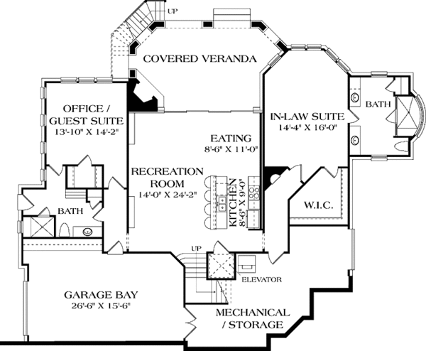 House Design - Country Floor Plan - Lower Floor Plan #453-575