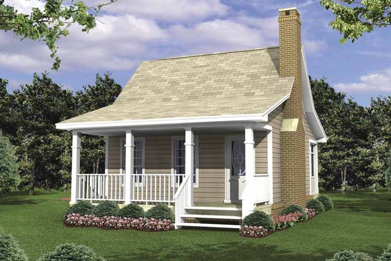 Architectural House Design - Exterior - Front Elevation 3 for Colonial House Plan #21-418 - 1 bed, 1 bath