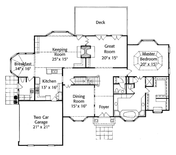 House Plan Design - European Floor Plan - Main Floor Plan #429-147