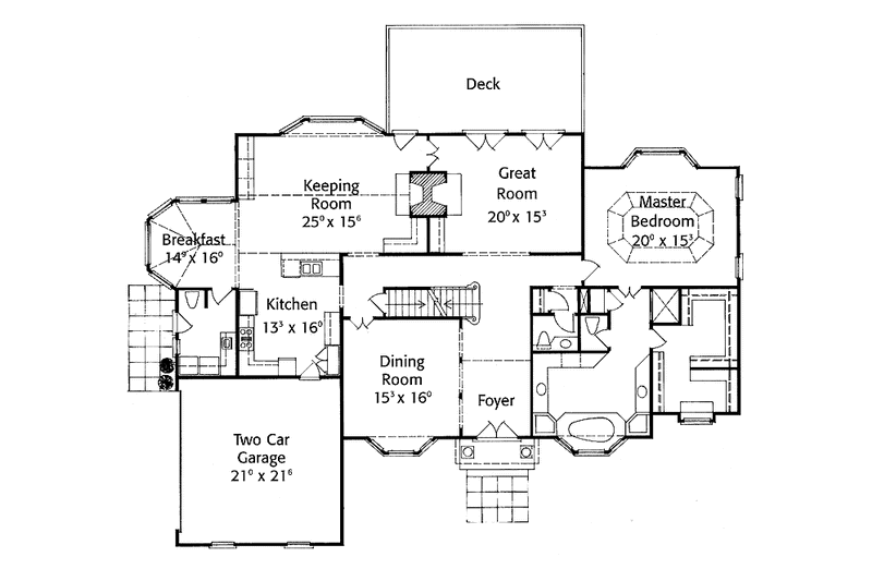 Dream House Plan - Floor Plan - Main Floor for European House Plan #429-147 - 4 bed, 3.5 bath